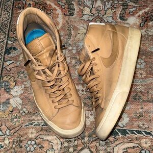 Nike blazer mid vachetta tan faux leather Brown High-Top Men's Sneakers 11.5